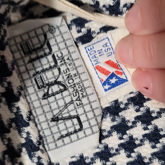 Vintage Navy & White Houndstooth Pencil Mini Skirt - Picture 2 of 7